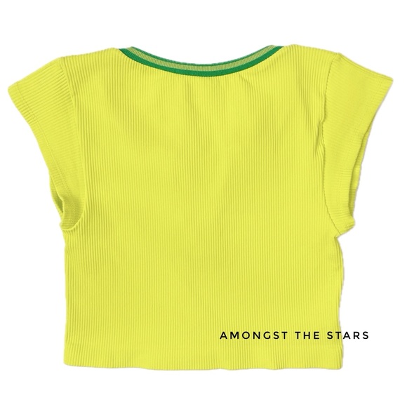 Urban Outfitters Out From Under Go For Gold Neon Yellow Green Cropped Top Tee - Picture 8 of 8